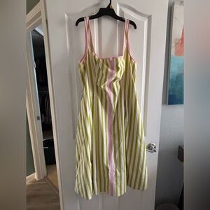 Anthropologie Maeve Sleeveless Notched Square-Neck
Midi Dress sz XL